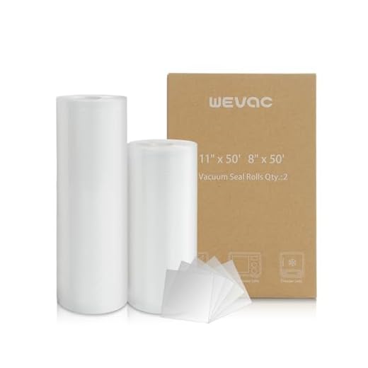 Wevac Vacuum Sealer Bags 8x50, 11x50 Rolls 2 pack for Food Saver, Seal a Meal, Weston. Commercial Grade, BPA Free, Heavy Duty, Great for vac storage, Meal Prep or Sous Vide