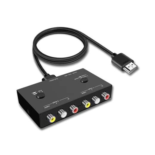 2AV to HDMI Converter Double RCA to HDMI Converter, 2 RCA Input 1HDMI Output Support 16:9/4:3 Compatible with WII, N64, PS1, PS2, PS3, VHS, VCR DVD Players etc (RCA to HDMI Converter)
