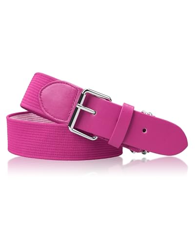 Stelle Baseball/Softball/Fastpitch Belt Girls Sports Elastic Adjustable Boys Uniform Belts Youth and Adult SizesHot Pink Adult