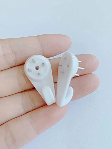Image of Invisible Nail Screws 5PCS Kjiaiyuo White Powerful Concrete Hard Wall Picture Hooks Non-Trace Hanging Hook Traceless Nail Wall Hook for Picture Photo (3cm /1.18 Length)
