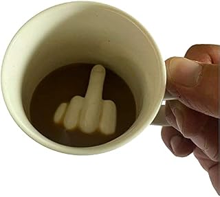123t Novelty Up Yours Middle Finger Coffee Cup Mug Funny Joke Christmas Birthday Dad Uncle Brother Mugs Gift Present
