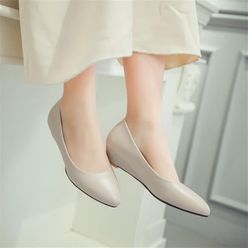 LYYSKY Comfortable Flats for Women Pointed Toe Slip On Pumps Dress Shoe Plus Size EU32-EU48/US2-US153
