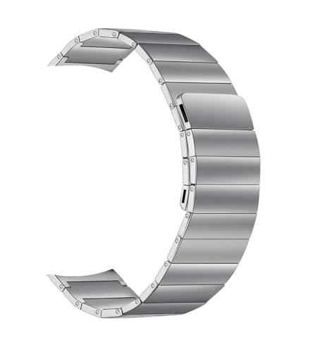 Image of T TECLUSIVE Titanium Metal Magnetic Chain Strap Compatible for iWatch Ultra 2 49mm / Series 10 46mm / Series 9 8 7 45mm / iWatch Series 6 5 4 44mm | Matt Full Magnetic Band (Silver)