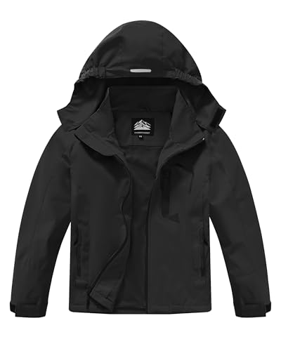 Image of Kids Rain Jacket Boys Girls Lightweight Raincoats Kids Outdoor Windbreaker Jackets with Detachable Hood
