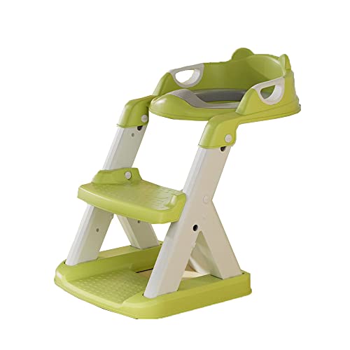 補助便座 子供用 おまる 折り畳みステップ式補助便座 ハンドル付き トイレトレーナー トイレトレーニング 子供トイレ階段 尿がしぶき防止 滑り止め 組み立て簡単 (B)