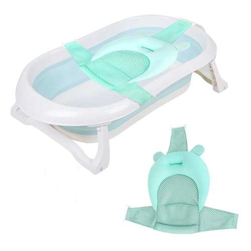 Image of Baby Flotation Bath Cushion Infant Bath Seat Support Net Newborn Bathtub Mesh Pad with Pillow Baby Shower Lie Seat Toddler Bathing Shower Breathable Mat for 0-24 Months