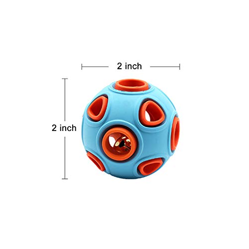 Andiker Hundeball, interaktives Hund Spielzeug mit Glocke, Gummiball, Hundebälle Hüpfball, Haustier-Sportspiele Intelligenzball IQ Bissbeständiges Spielzeug für Haustier-Kauspielzeug (S, Blau)