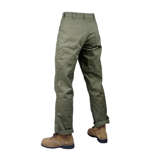 WW2 P41 Combat Pant Vintage Men HBT Cargo Pants WWII US P-41 Training Trousers Cotton Uniform3