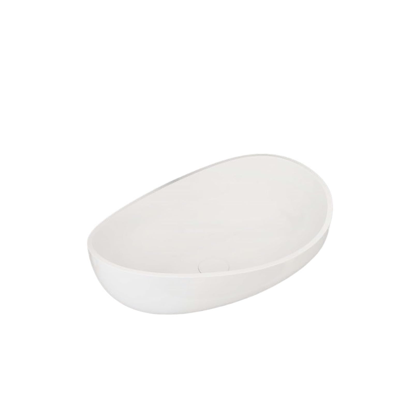 Bathroom Sink Oval Vessel Sink Stone Resin Bathroom Sink Modern Art Sink Matte White with Pop Up Drain (Glossy White)(Matte White)