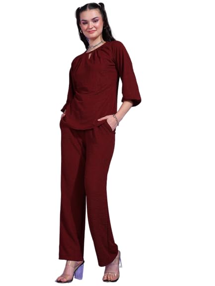 Image of Westhood Women's Polyester Bodycon Mini Co Ords Set