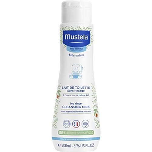 Mustela No Rinse Baby Cleansing Milk - with 98% Natural Ingredients - 6.76 fl. oz.