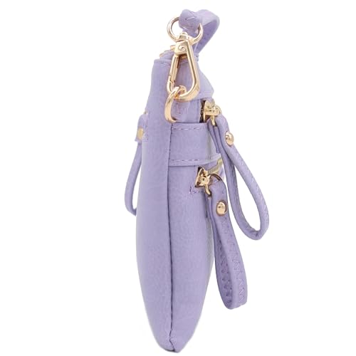 Image of FashionPuzzle Multi Zipper Pocket Small Wristlet Crossbody Bag