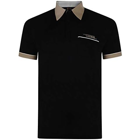 Gabicci - Plain Polo Shirt with Contrasting Collar and Piping (Medium, Black) Cover
