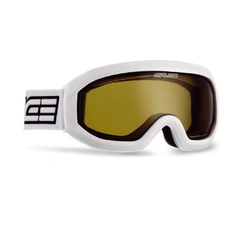 Descrizione Montatura: Bianco Salice 992DA Maschera Sci SR, Bianco Doppio ANTIFOG Ambra Unisex Bambino, Descrizione Montatura:Bianco, Unica