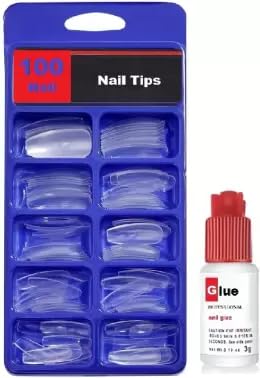 Calitate24 Artificial Nails 100 Pcs Artificial Nails Set Acrylic False Nails with 3G Artificial Nail Glue-image-10