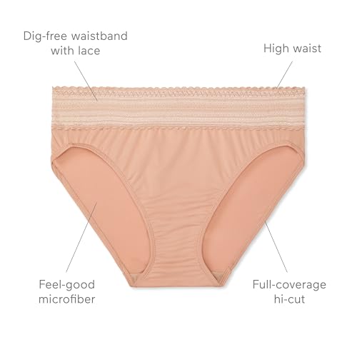 Image of Warner's Women's No Pinching, No Problem Dig-free Comfort Wait With Lace Microfiber Hipster 5609j