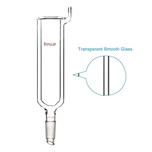 Stonylab Dewar Condenser, Borosilicate Glass Dewar Type Condenser Dry Ice Condenser Lab Condenser With 24/40 Joint Lower Drip Tip, 200Mm Jacket Length And 40Mm I.d. #TOP2