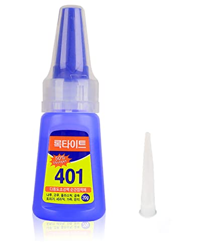 Super Glue Dries Instantly, 401 Strong Instant Adhesive Bond Transparent All-Purpose Universal For Plastic Wood Metal Rubber Leather Manicure Diy Crafts(20G/0.7Oz)