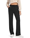 G4Free Sweatpants for Women with Pockets High Waisted Stretchy Dress Pants Drawcord Athletic Pants Casual Workout Pants(Black,S,Short)