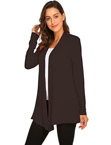 Image of Newchoice Womens Casual Lightweight Long Sleeve Cardigan Soft Drape Open Front Fall Dusters (S-3XL)