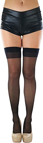 Image of ToBeInStyle Women's Sheer Banded Thigh High Socking w /Opaque Band