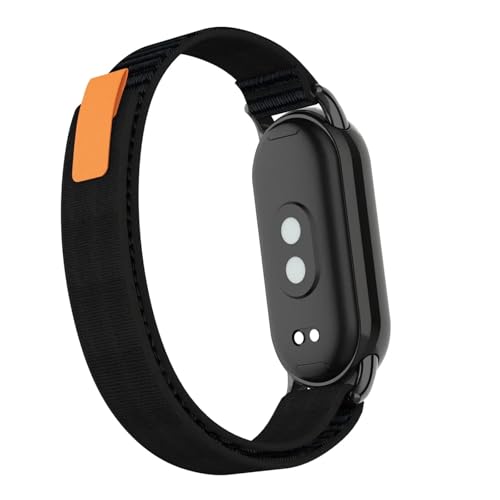 BKUANE Correa transpirable de nylon para Xiaomi Mi Band 8 9 Pulsera de pulsera Sport Metal Partículas de reemplazo de verano Accesorios(Black,For Mi Band 8)