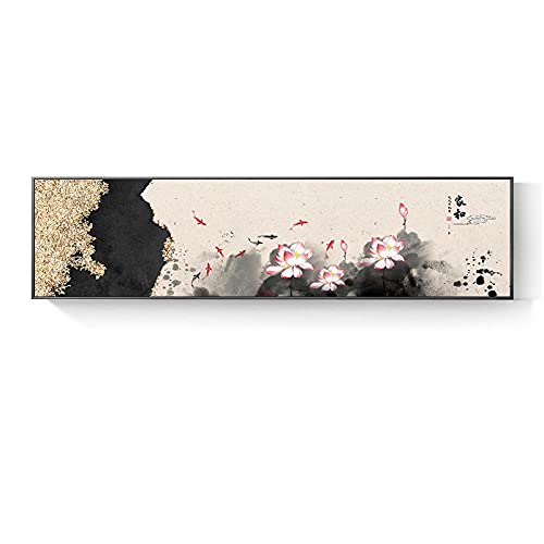Peinture zen lotus grue pour créer un salon apaisant et un bureau feng shui
