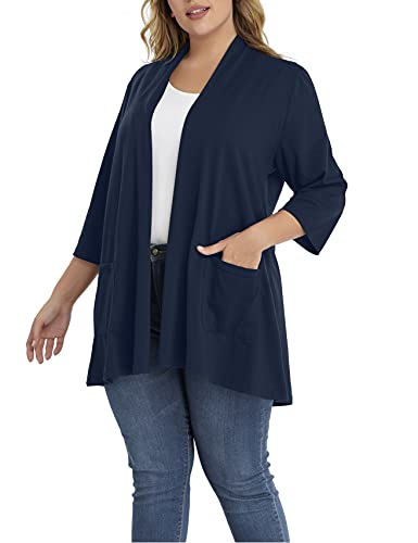 Image of Shiaili Long Plus Size Cardigans for Women Easy to Wear Open Front Clothing