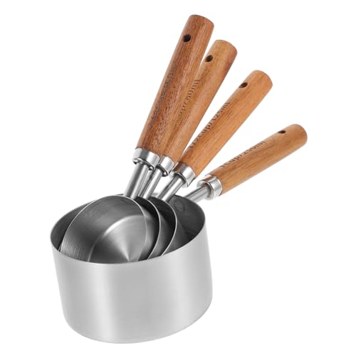 Holibanna ステンレス製計量カップ 不易変形 耐摩耗性 高精計量 製菓用 粉類 コーヒー豆 茶葉対応 コンパクト収納可能