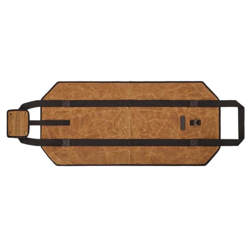 Transportador para leña de lona encerada – Transportador para troncos de tela encerada para cargas pesadas | Leñera para quemar 97 x 45 x 1 cm con asas, funda resistente al agua, soporte Pe