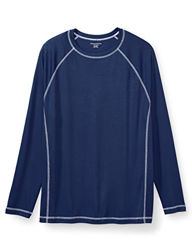 Amazon Essentials Men's Big & Tall Long-Sleeve Quick-Dry UPF 50 Swim Tee fit by DXL, -Navy, 4XL