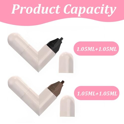 QOCUILC 2 Piezas delineador de ojos, Doble cabeza eyeliner set smudge para fiestas, Viajes, Días de trabajo, Bodas (negro + marrón) - imagen 2