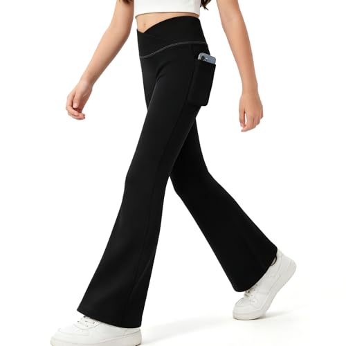 KAKU NANU Leggins Niña Negro Flared Leggings Pantalones Campana Niña 7 8 Años