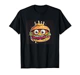 Funny Burger Face with Crown Costume T-Shirt