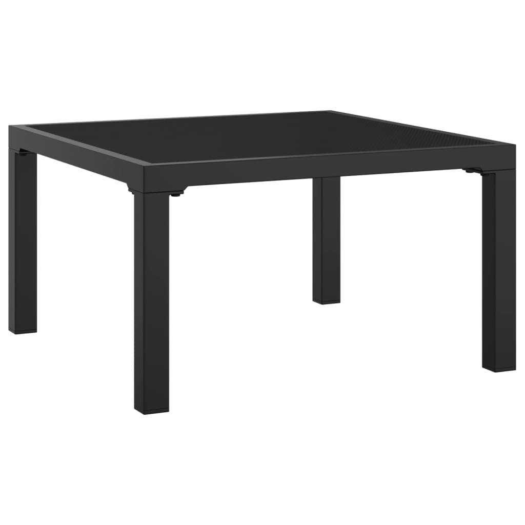 SKM Garden Footstool with Cushion Black and Grey Poly Rattan (Weight-7KG)