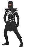 Black & White Ops Ninja Costume for Kids - Medium Size 8-10 - Durable Polyester - Perfect Halloween & Roleplay Outfit, 1 Set
