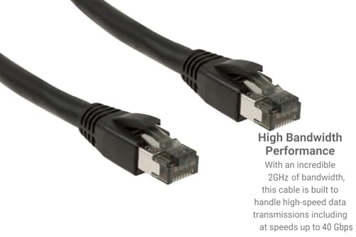 Cable Patch Ethernet Cat8 0.5 ft Negro RJ45 miniatura 5