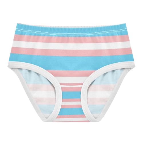 Underwear Girls, Stripes Blue Toddler Girl Briefs, Girls' Cotton Brief Underwear, 2T–8 Years - Main Image
