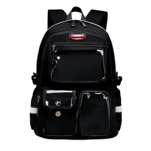 Asge Kids School Backpack for Girls Bookbag for Middle School Boys with Transparent Pocket - Perfect Book bags for Students and Everyday Use