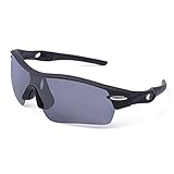 Leobuys Polarized Cycling Fishing Golf Sports Sunglasses (Black and Gray)