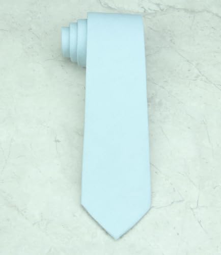 Image of Mens Solid Linen Ties - Slim Pattern Necktie for Men Wedding Groomsmen