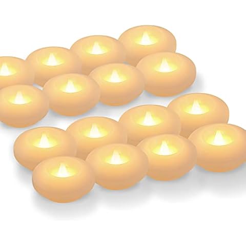 LARDUX 16 PCS LED Floating Candles - Flameless Floating Tea Lights Waterproof Wax Candles Battery-Powered for Vase Bathtub Dinning Table Centerpieces Decoration Cover