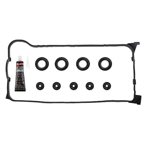 Image of VS50499R Engine Valve Cover Gasket & Gasket Maker 3oz Compatible with 1992-2000 EL Honda Civic Del Sol Si /S /Si VX CX DX LX VP GX HX Ex Si 1.6L L4 SOHC 16V VC4029 VS50500R 12341P08000
