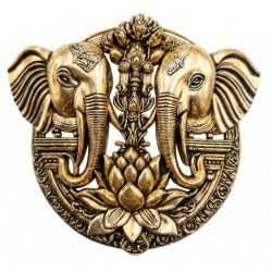 Twin Elephant Lotus Brooch Pin for Men | Antique Gold Royal Temple Art Lapel Pin | Designer Dual Elephant Sherwani Suit Blazer Accessory | Vintage Indian Ethnic Gents Brooch | Premium Gift for Him-image-13