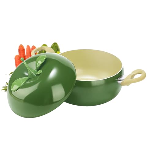 con tapa – Olla de cocción a fuego lento para verduras y frutas – de bolsillo con tapa, para placas de inducción eléctricas, cocina fritura cocina y leche sopa