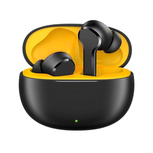 Image of Real Me T110 Buds | 50dB Active Noise Cancellation, Hi-Res LHDC Audio, 12.4mm Dynamic Bass Driver, 6 Mic Clear Voice Calls, 51,IP55 Waterproof,TWS for Apple & Android (T110, Volt Black)