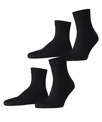 FALKE Unisex Run Rib Short Socks, Black (Black 3000), 3-4