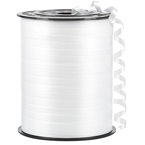 CLUEWR White Curling Ribbon 500 Yards 1/5 Inch