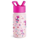Simple Modern Trolls Kids Water Bottle with Straw Lid | Insulated Stainless Steel Reusable Tumbler for Toddlers, School | Summit Collection | 14oz, Trolls Poppy Mashup