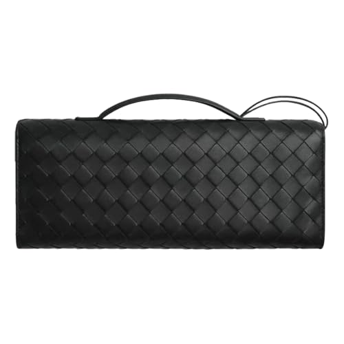 Women's Trendy Woven Evening Clutch Purse PU Leather Crossbody Underarm Shoulder Handbag Cute Satchel Wallet